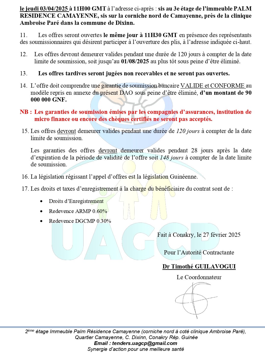 FOURNITURE ET LIVRAISON D’AMBULANCES POUR LE MINISTERE DE LA SANTE ET DE L’HYGIENE PUBLIQUE | Page 2
