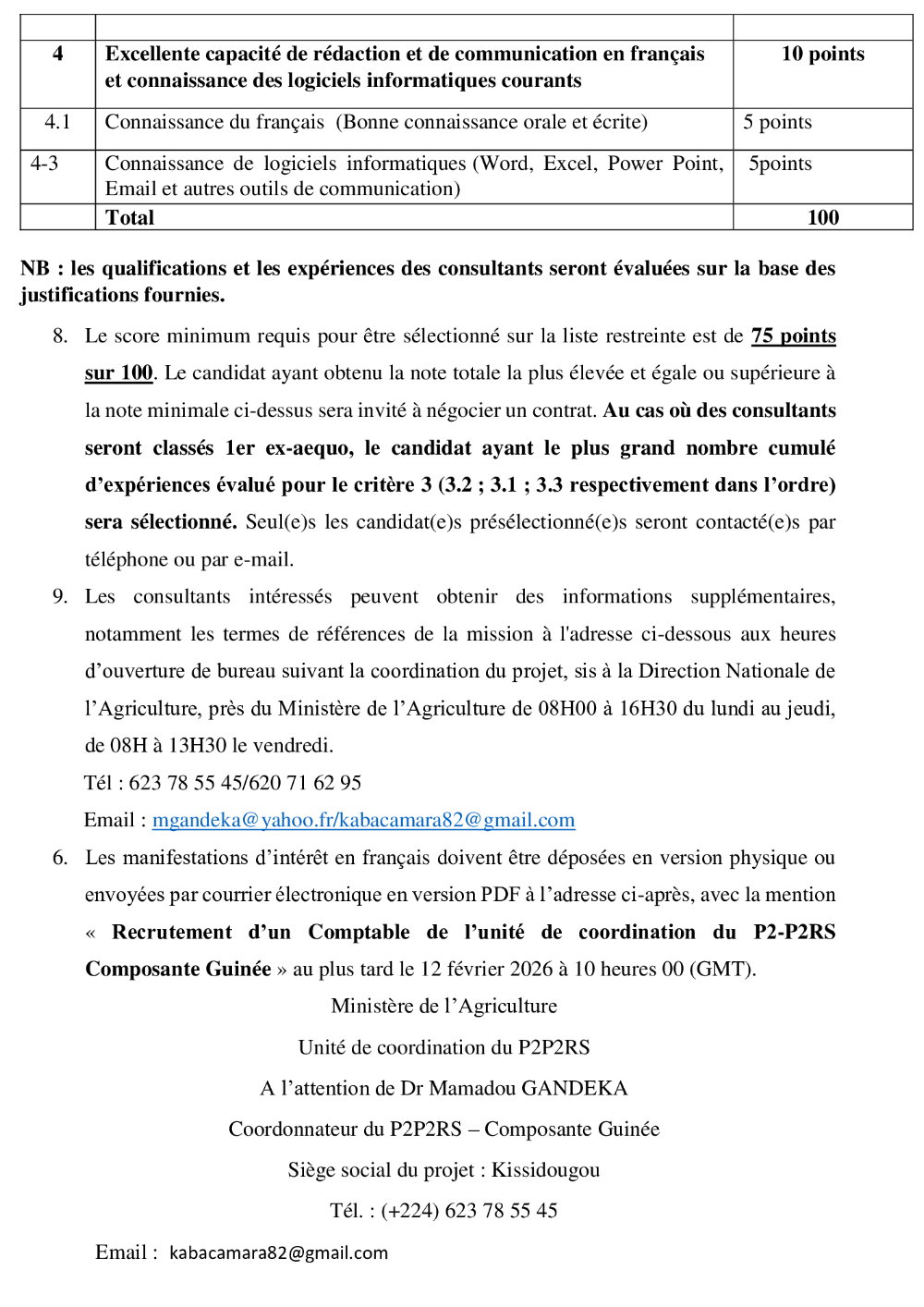 AVIS À MANIFESTATION D’INTÉRÊT pour le Recrutement d’un comptable du projet P2R2S Guinée | page 4