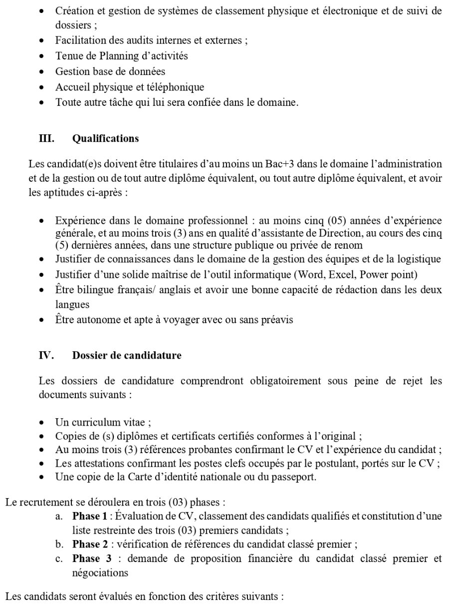 Recrutement De Deux (2) Assistant(e)s De Direction | Page 2