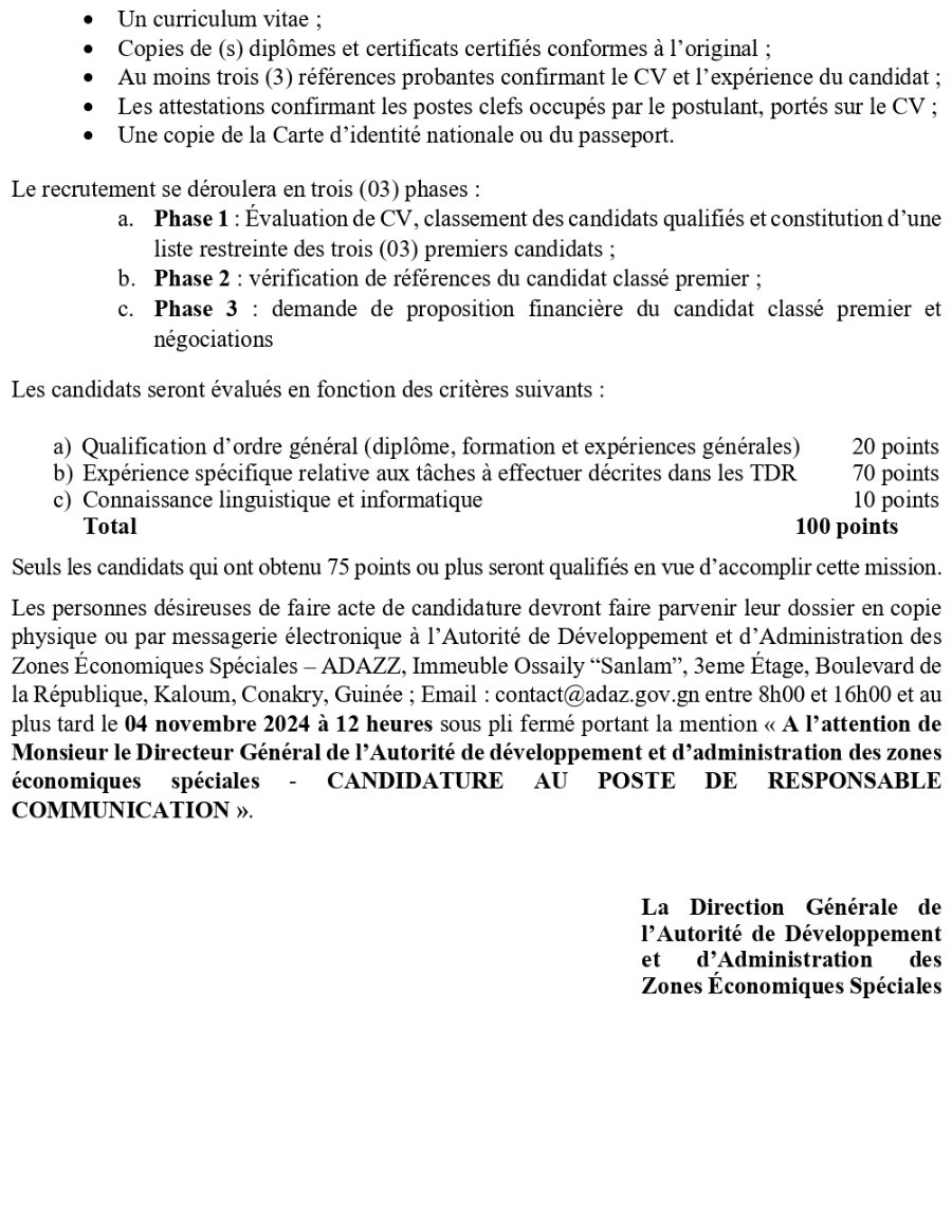 Avis De Manifestation D’intérêt Pour Le Recrutement D’un(E) Responsable Communication | Page 3