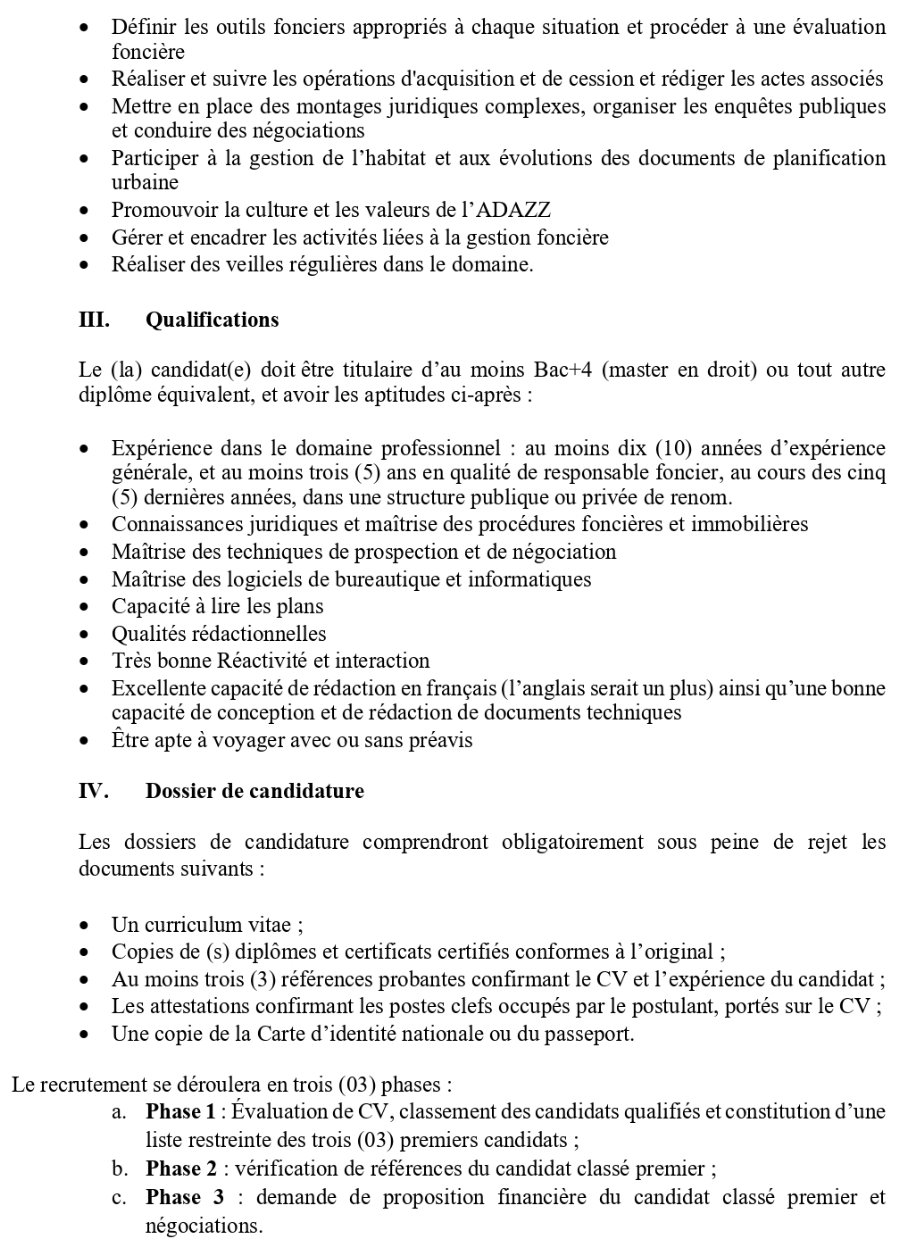 Avis De Manifestation D’intérêt Pour Le Recrutement D’un(E) Responsable Foncier | Page 2