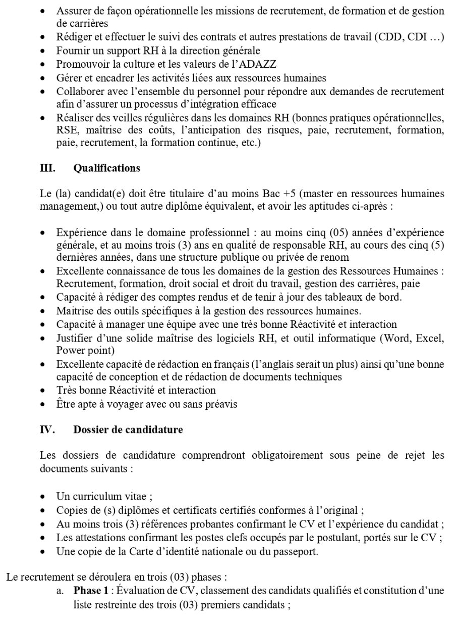 Avis De Manifestation D’intérêt Pour Le Recrutement D’un(E) Responsable Ressources Humaines | Page 2