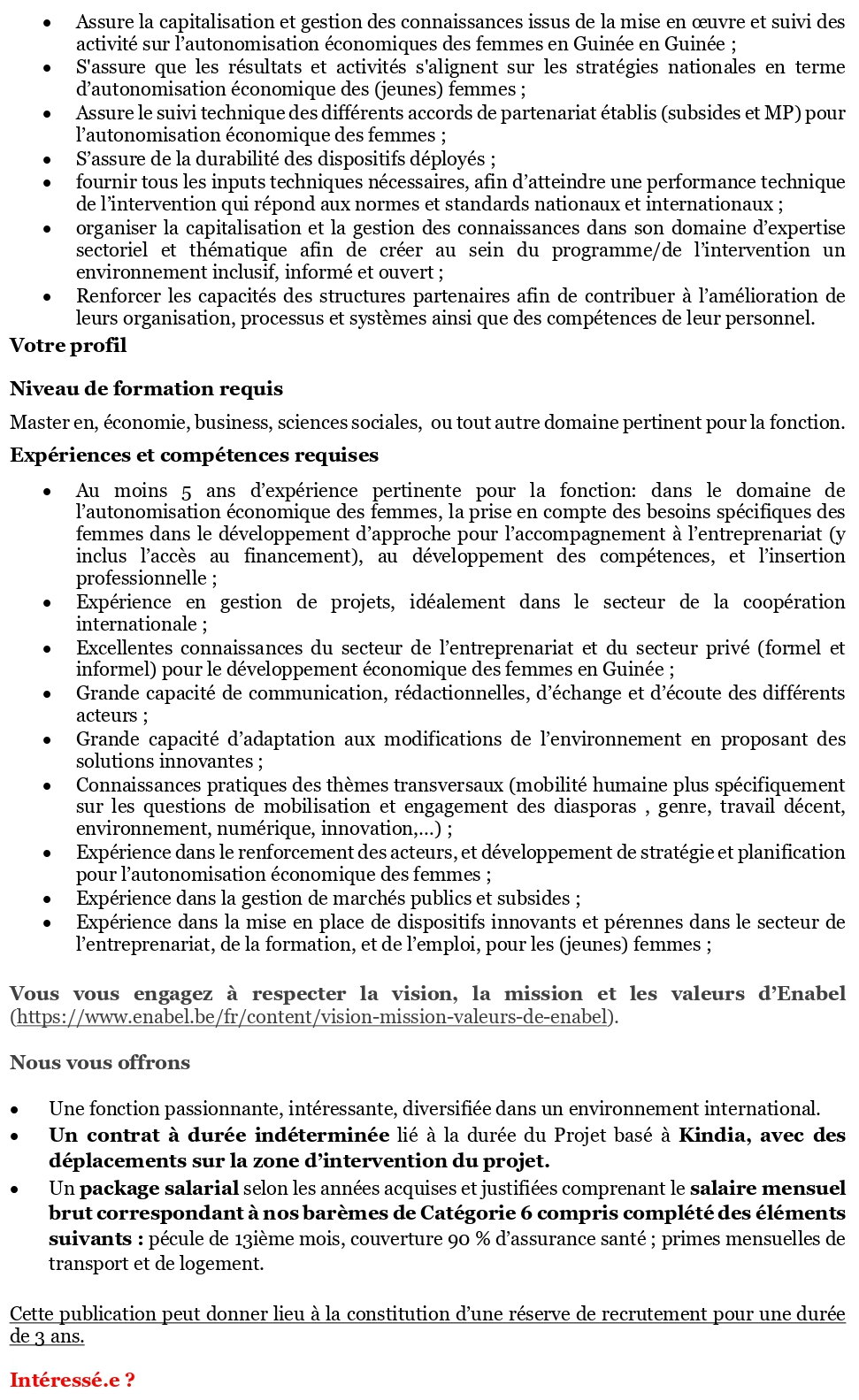 Avis de recrutement d'un.e Expert.e. à Autonomisation économique des femmes (EAEF) (h/f/x) – Guinée | page 2