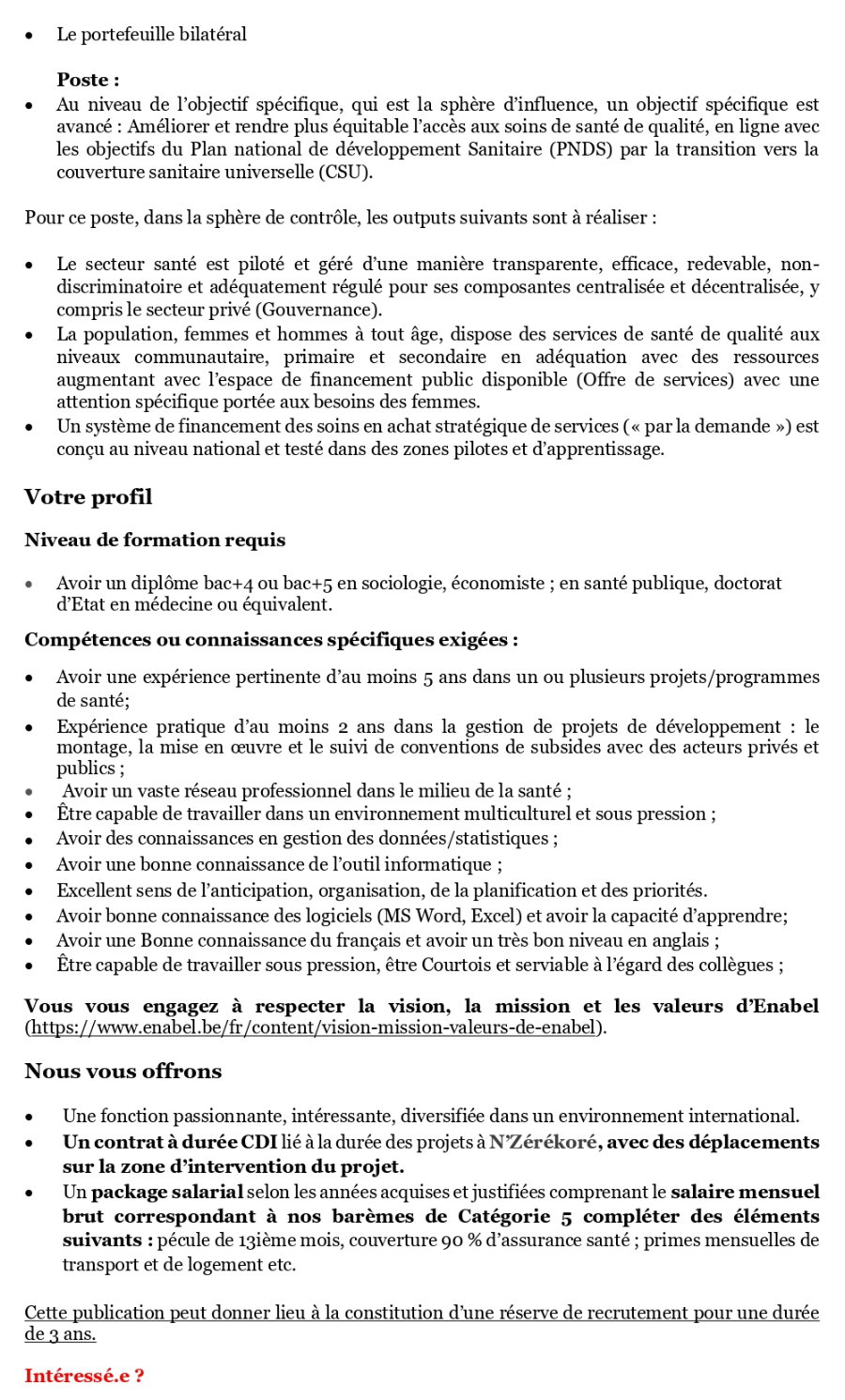 Avis de recrutement d'un intervention projet d’appui au système de santé de guinée pass-gui | page 2