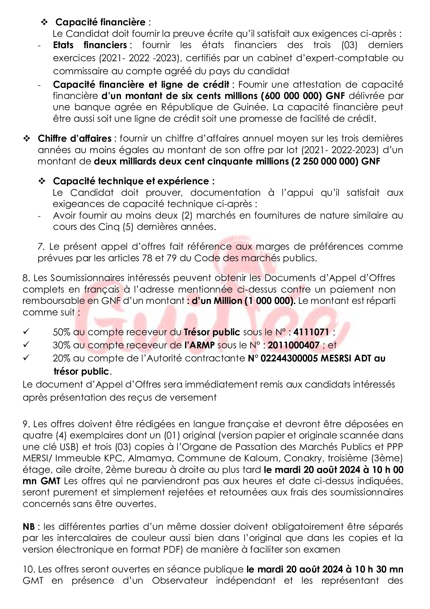 Avis d'appel d'offres pour le marché des fournitures des équipements d’un studio Audio-visuel de ISAMK-D en lot unique pour un délai maximum de trente (30) jours calendaire | Page 2