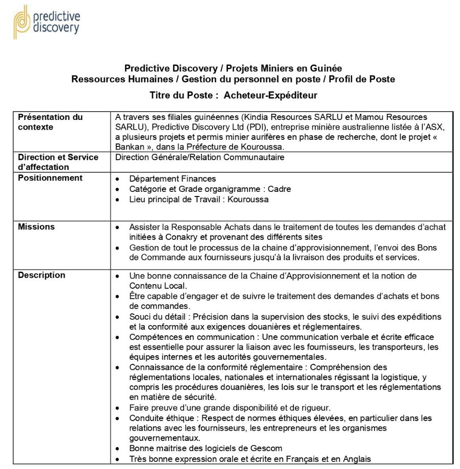 Recrutement D'un Acheteur-Expéditeur | Page 1