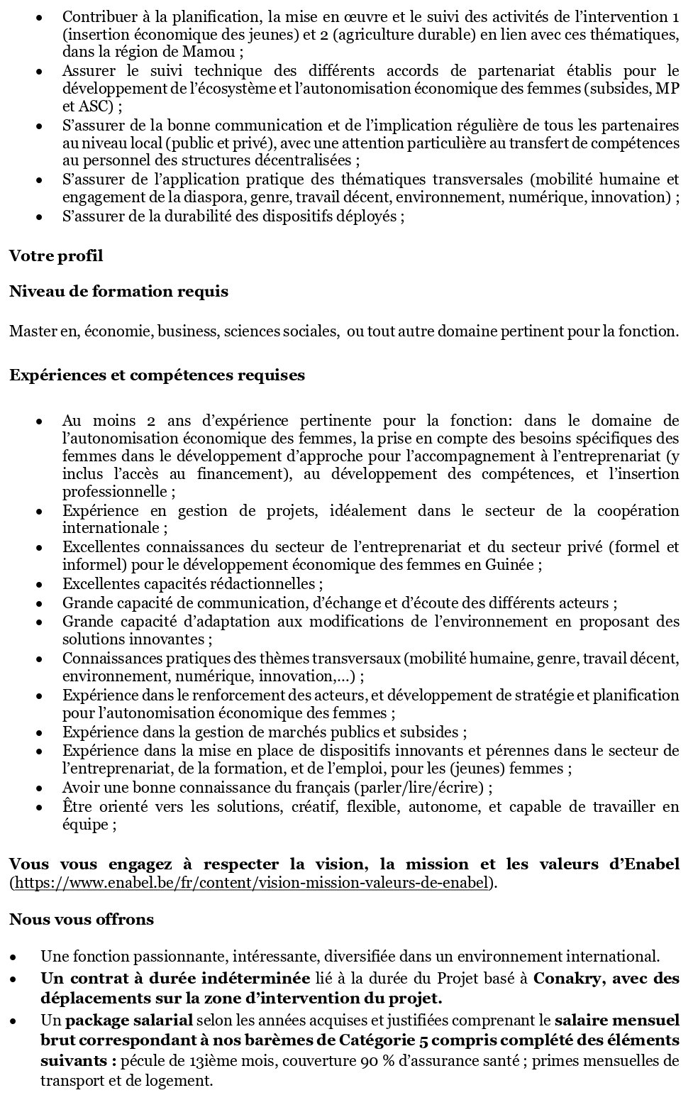 Avis de recrutement d'un Intervention Officer Autonomisation économique des femmes (h/f/x) – Guinée | Page 2