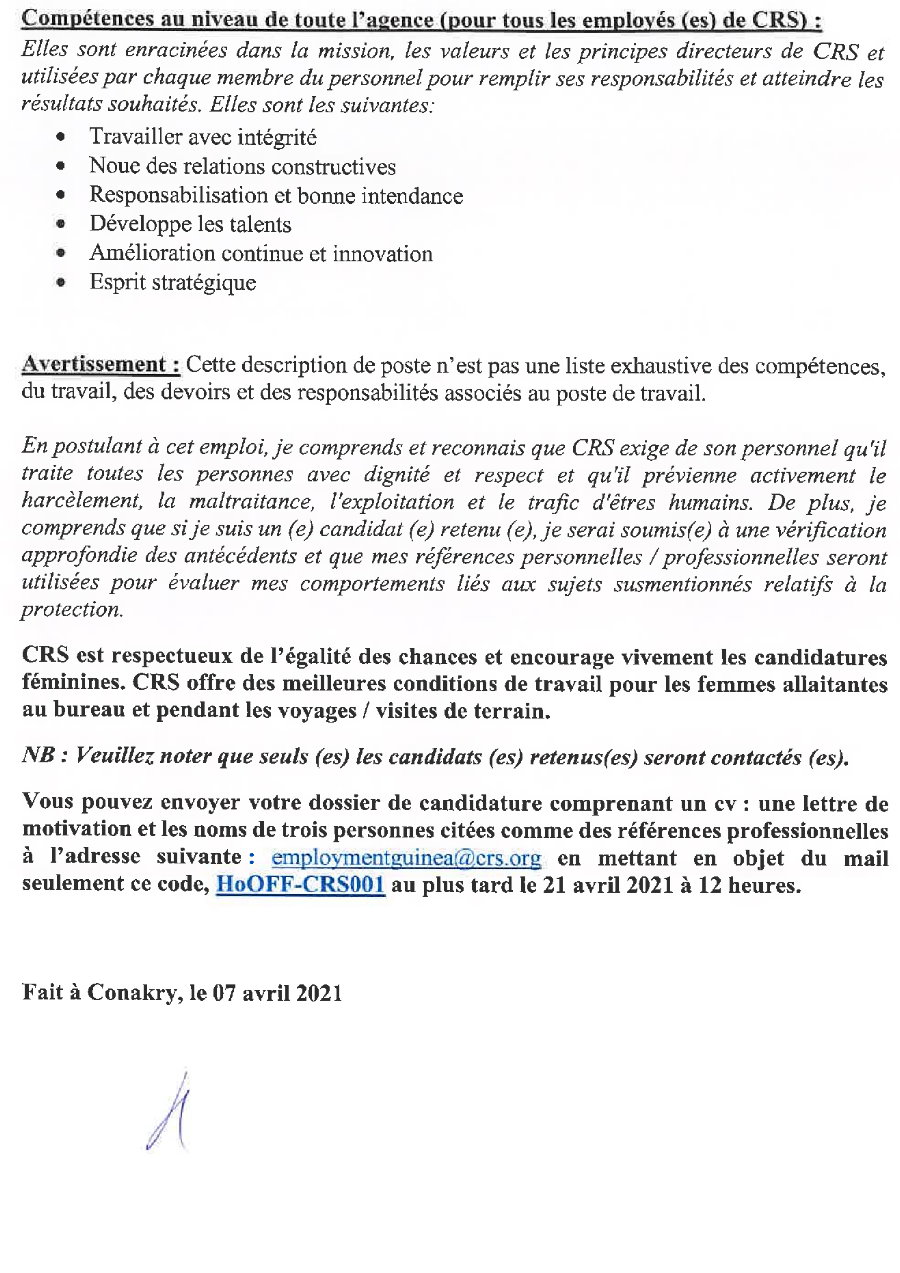 Offres d'emploi en guinée Conakry p4