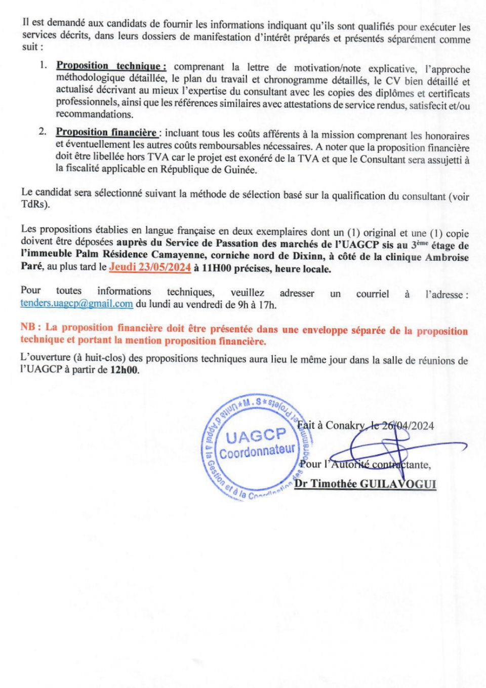 AVIS D’APPEL A MANIFESTATION D’INTERET POUR LE RECRUTEMENT D’UN CONSULTANT NATIONAL POUR L’ELABORATION DES MODULES DE FORMATION ET LES PROCEDURES OPERATIONNELLLES STANDARD DE GESTION DES PPHU ET DES PRODUITS A PEREMPTION PROCHE | Page 2