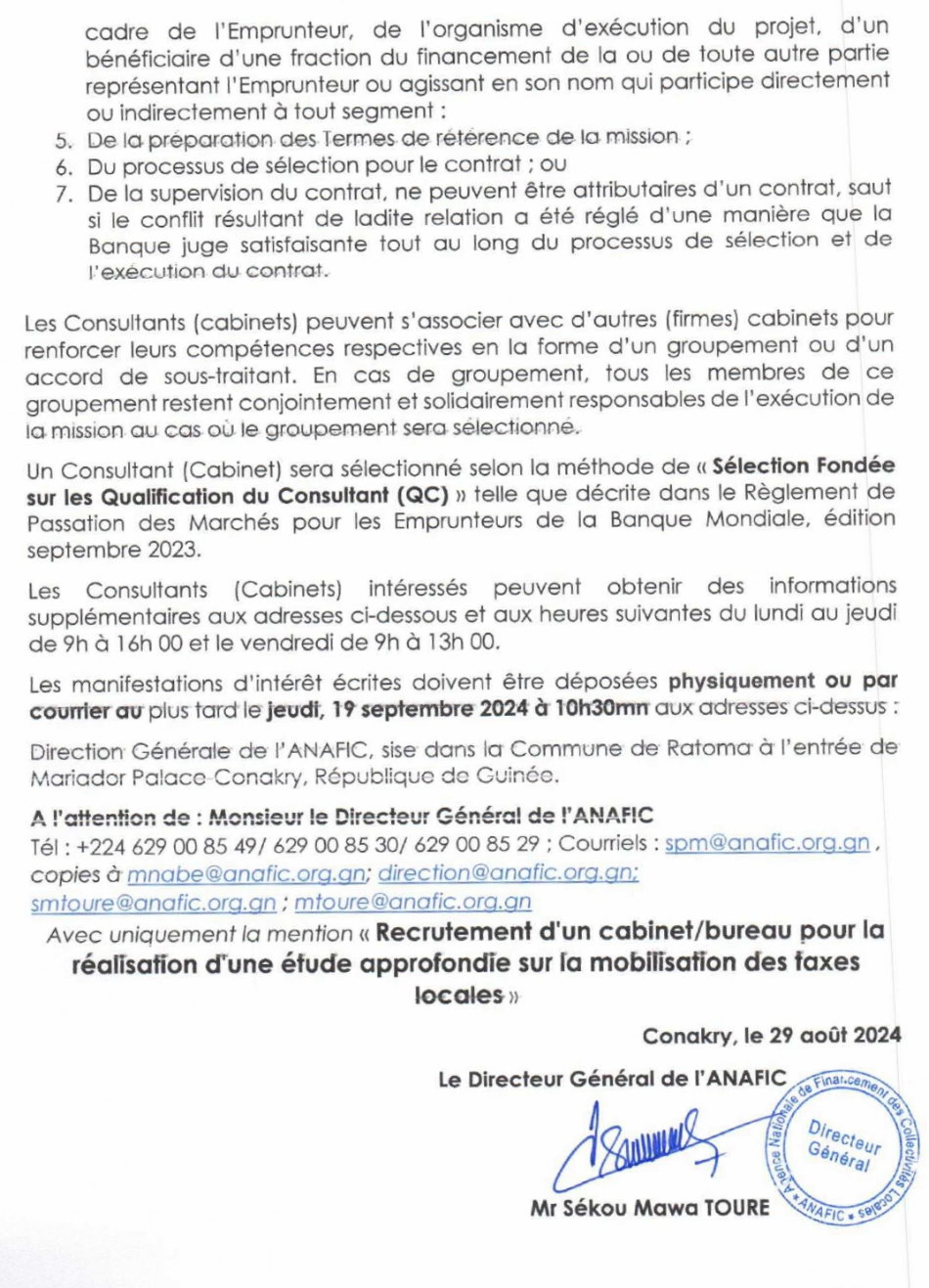 Recrutement d'un cabinet/bureau pour la réalisation d'une étude approfondie sur la mobilisation des taxes locales | Page 3