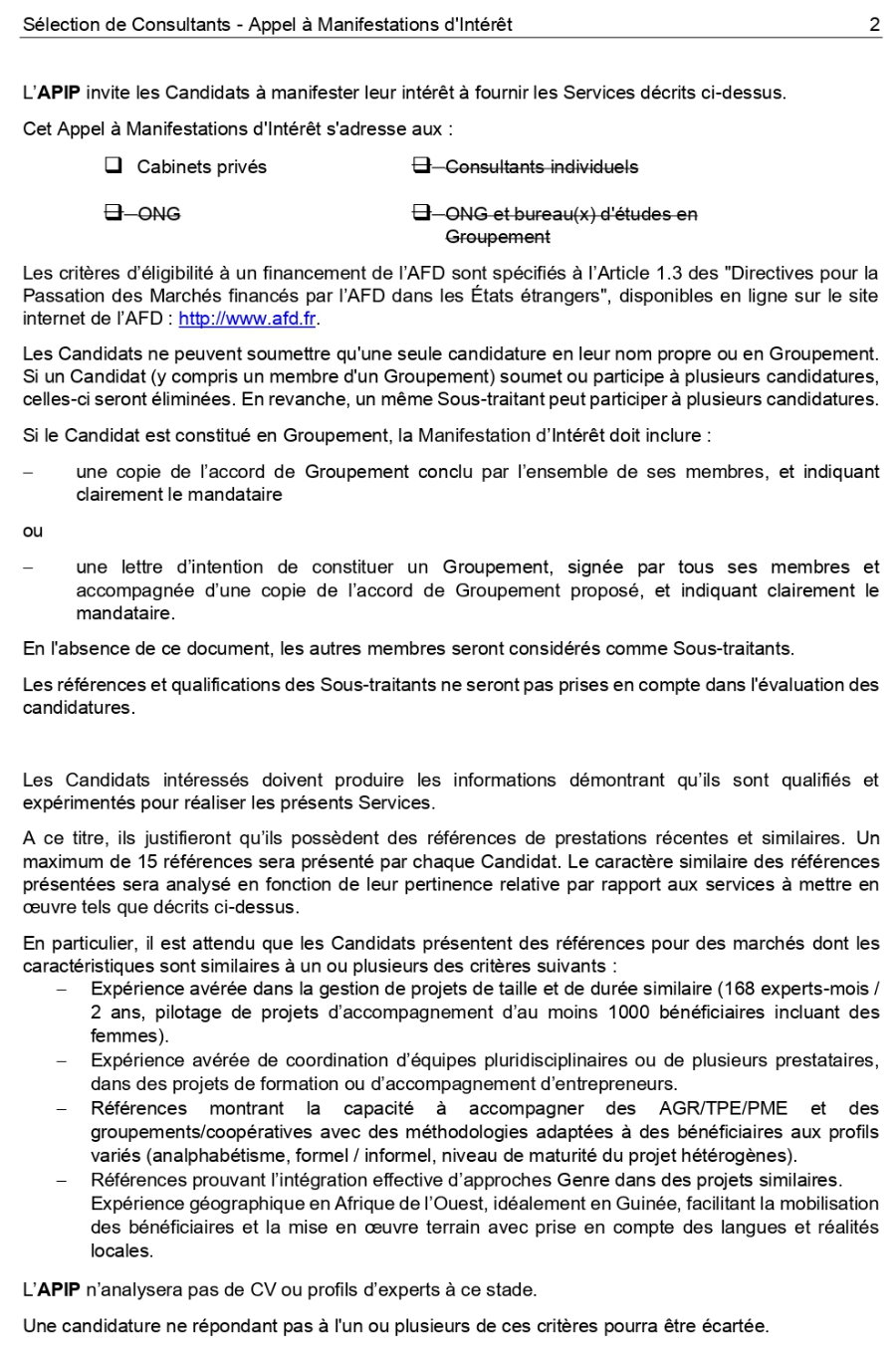 Appel à Manifestations d'Intérêt pour les services d’appuis techniques et de formations adaptés au développement des femmes entrepreneures en Basse-Côte et en Guinée Forestière | Page 3