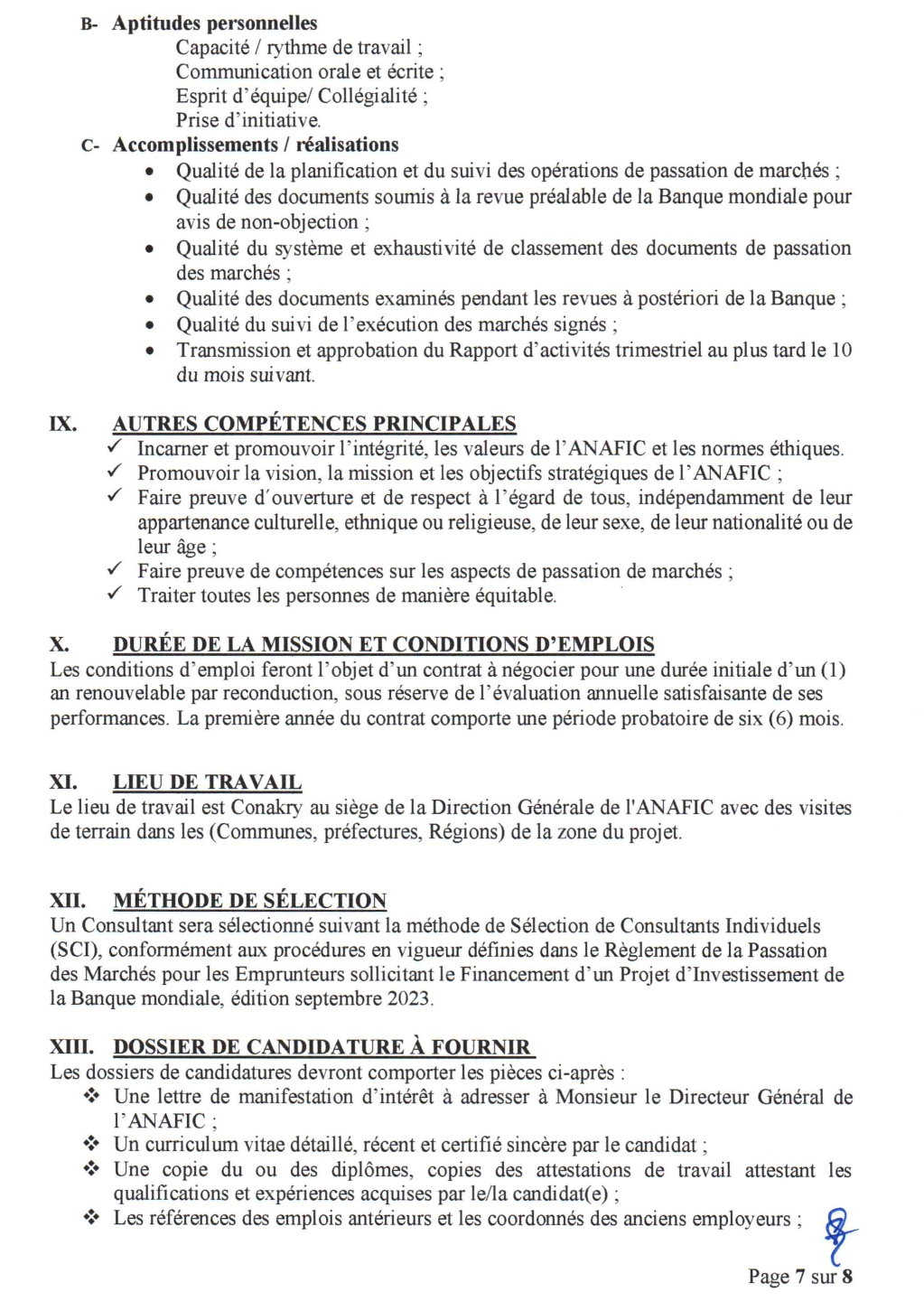 Appel a manifestation d’interet pour le recrutement d’un assistant en passation des marchés pour le pagl2 | Page 7