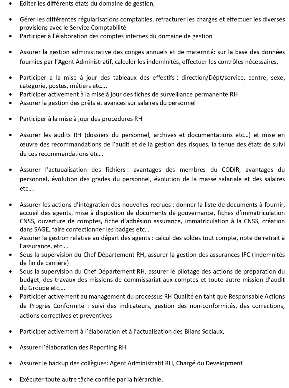 AVIS DE RECRUTEMENT D'UN RESPONSABLE PAIE ET ADMINISTRATION | Page 2