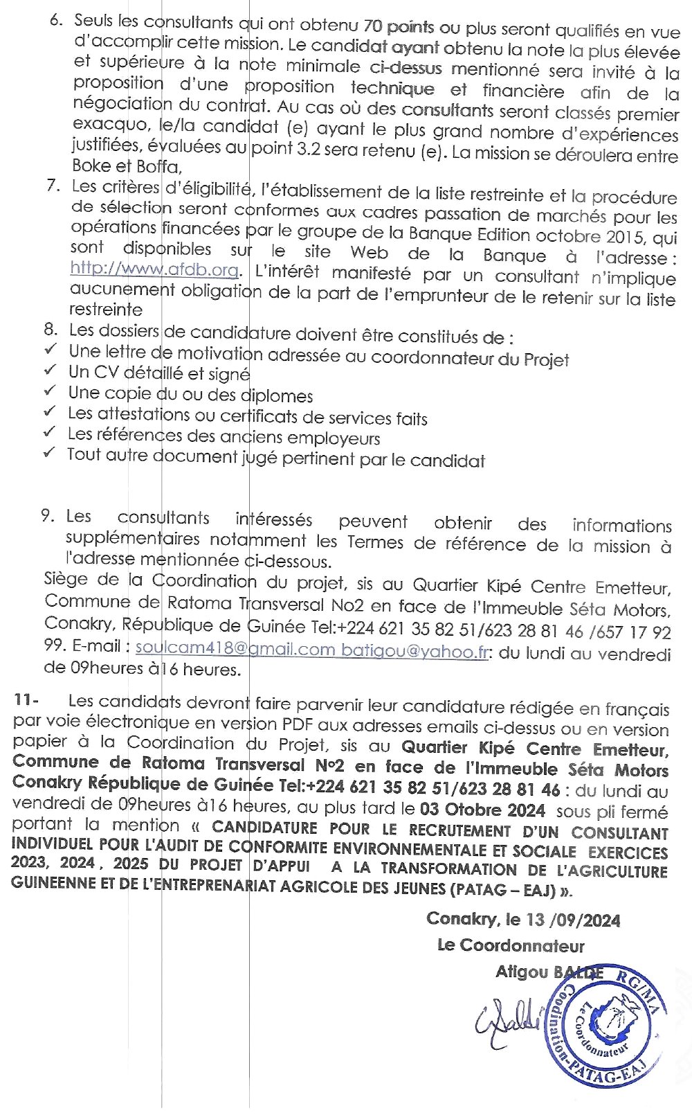 Sélection D’un Consultant Individuel Pour L'audit De Conformité Environnementale Et Sociale Exercices 2023 2024 Et 2025 | Page 4