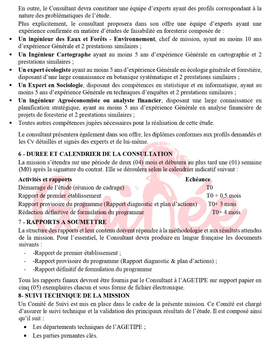 Relance le recrutement d’un Consultant National pour réaliser l’Etudes de Formulation du Projet de Reboisement et de Restauration des Sites miniers, des Têtes de Sources, des Berges des Cours d’eau et des Bassins versants en situation de dégradation poussée | Page 3