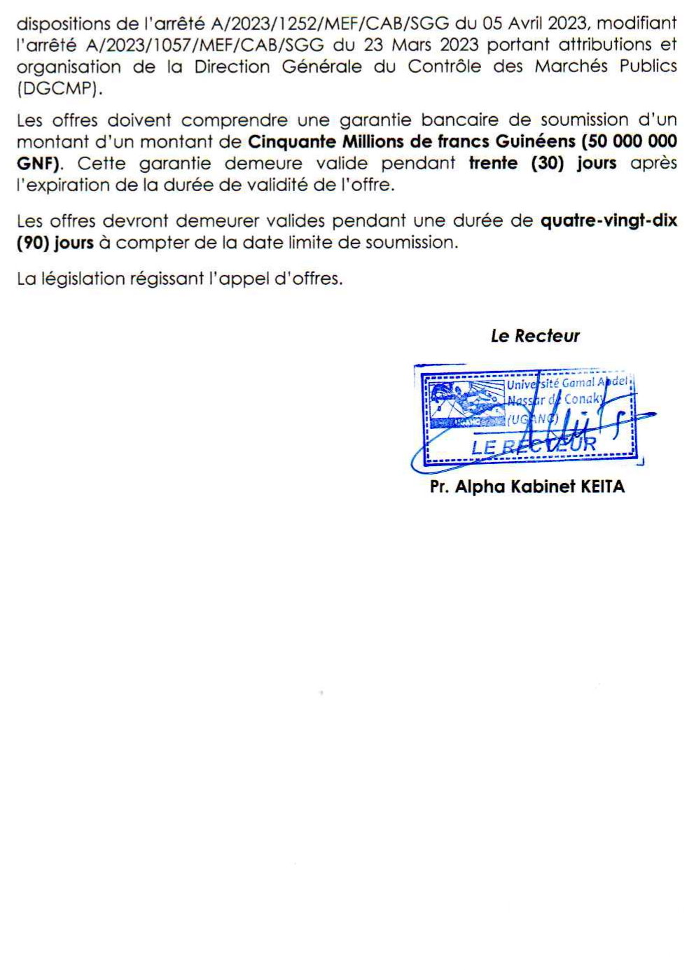 Avis d'appels d'offres pour le Marché d'acquisition de travaux de rénovation, d'entretien de bâtiments pédagogiques, de fourniture de mobiliers de bureau, d'équipements informatiques et pédagogiques, de réalisation de prestations de maintenance électrique, informatique, de climatiseurs et d'entretien de locaux | Page 3