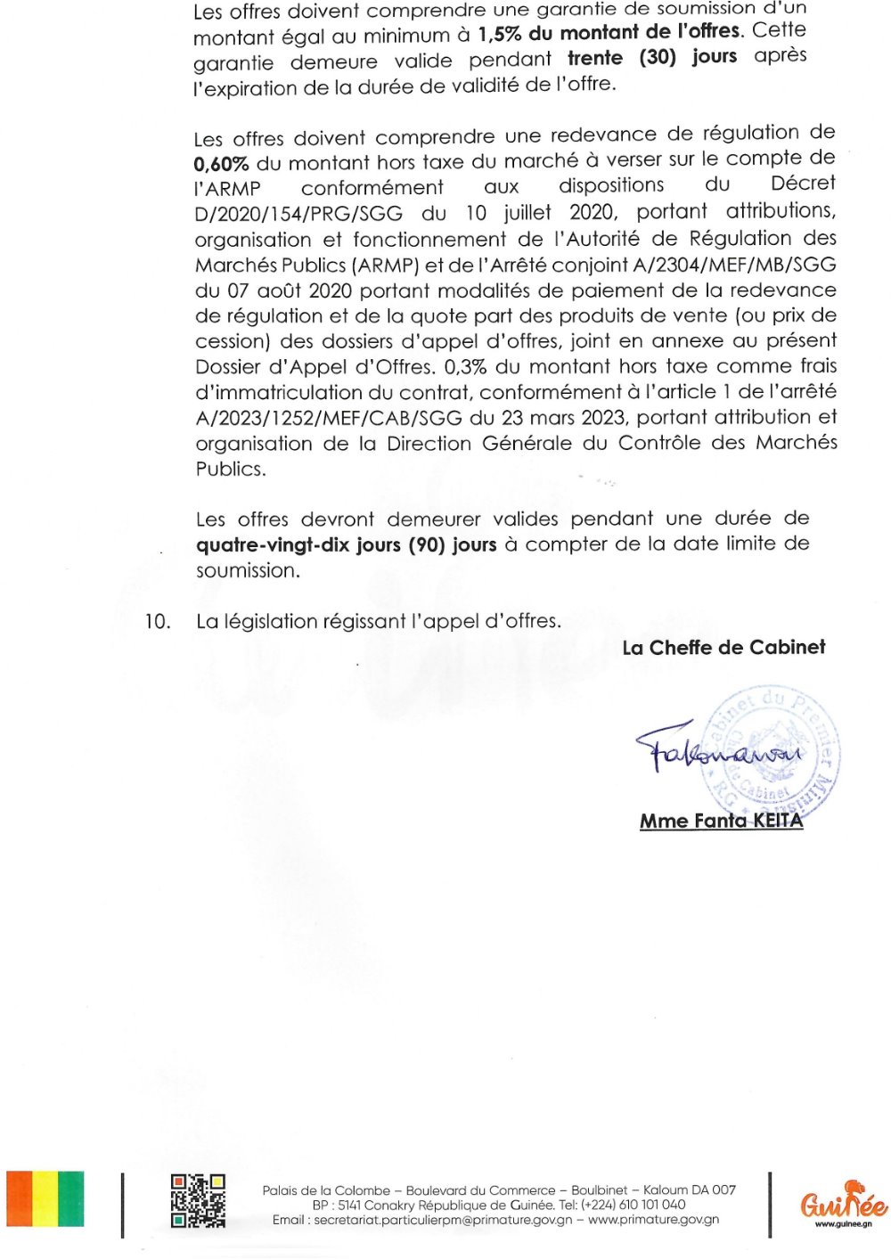 Avis d'appel d'offres ouvert national pour le marche d'acquisition de materiels et Mobiliers de Bureau, de Materiels informatiques et de Materiels Technique en faveur de la Primature | Page 3