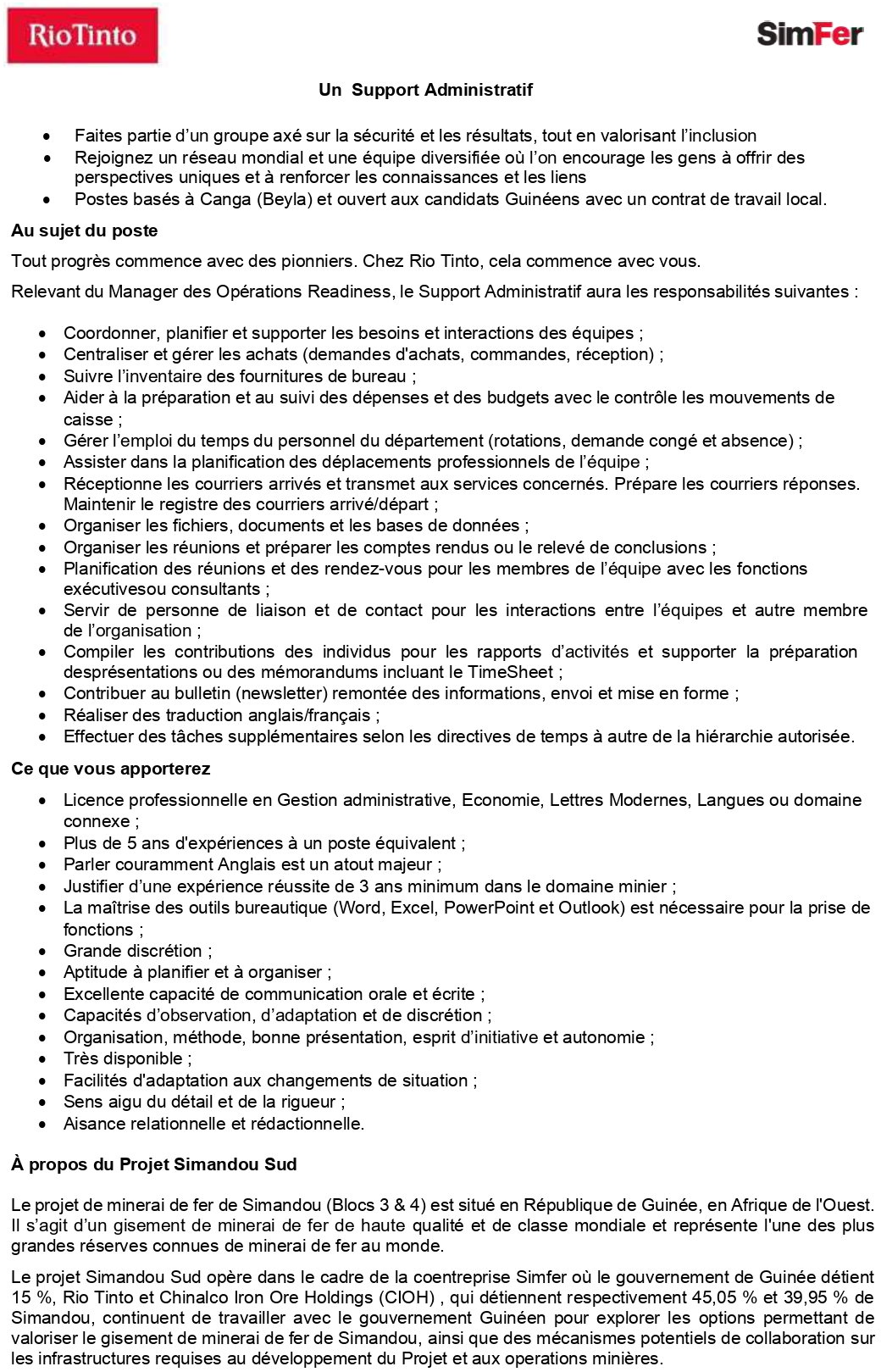 Un Support Administratif | page 1