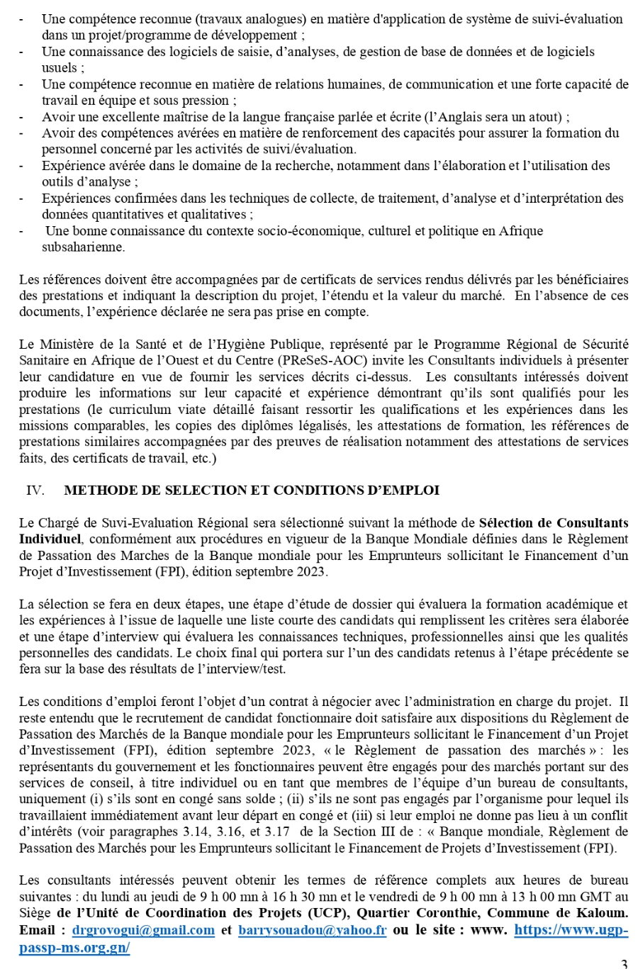 PROGRAMME REGIONAL DE SECURITE SANITAIRE EN AFRIQUE DE L’OUEST ET DU CENTRE (PReSeS-AOC) | Page 3