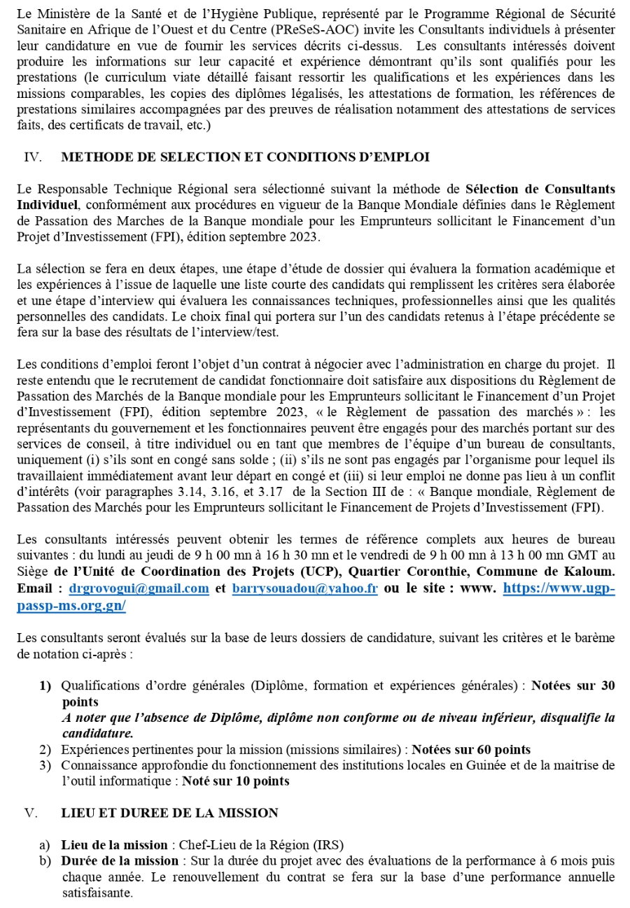 APPEL A CANDIDATURE POUR LE RECRUTEMENT DE DEUX (2) CHARGES DE SAUVEGARDE ENVIRONNEMENTALE | Page 4