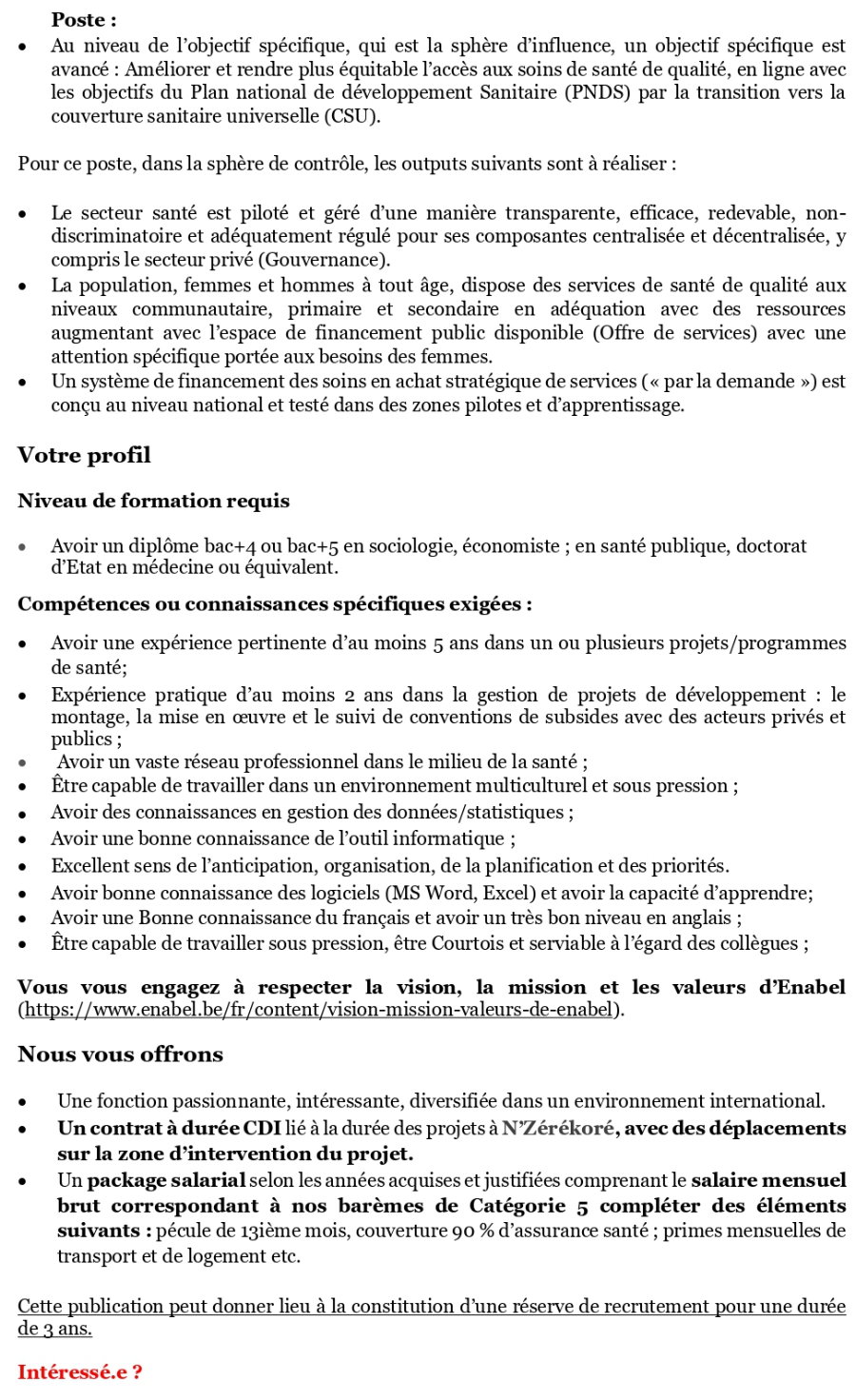 Avis de recrutement d'un Intervention officer Demande (h/f/x) – Guinée | Page 2