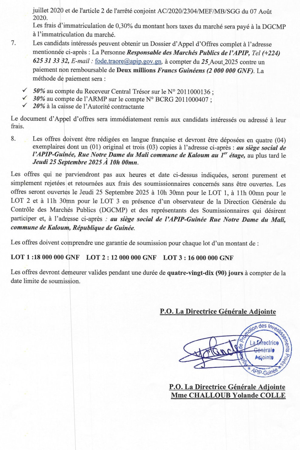 Services d'agences de communication et d'évènementiel créatives et expérimentées dans le cadre de l'organisation du GUIF 4 en Trois (3) Lots  | Page 2