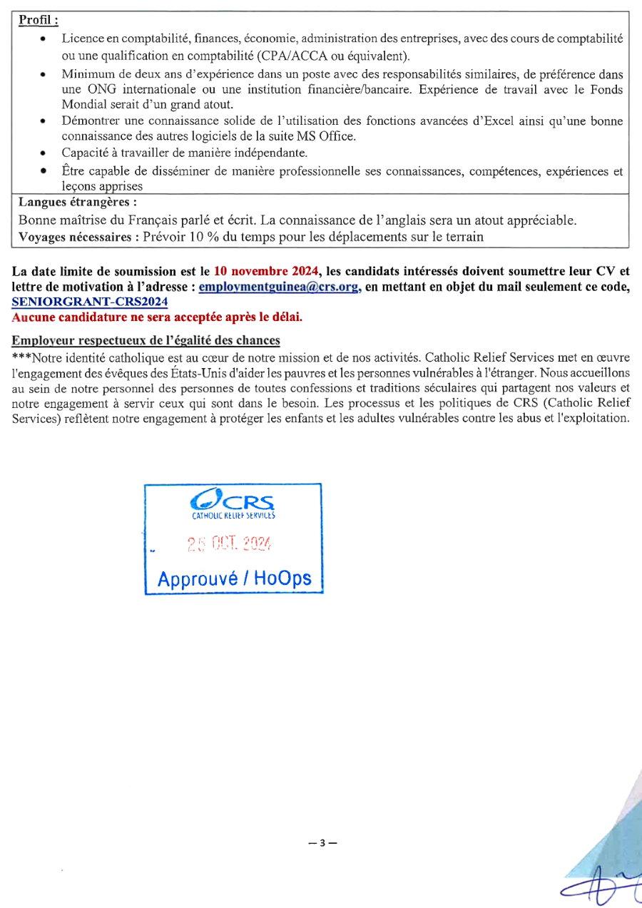  Avis de Recrutement d’un(e) Senior Grant manager | Page 3