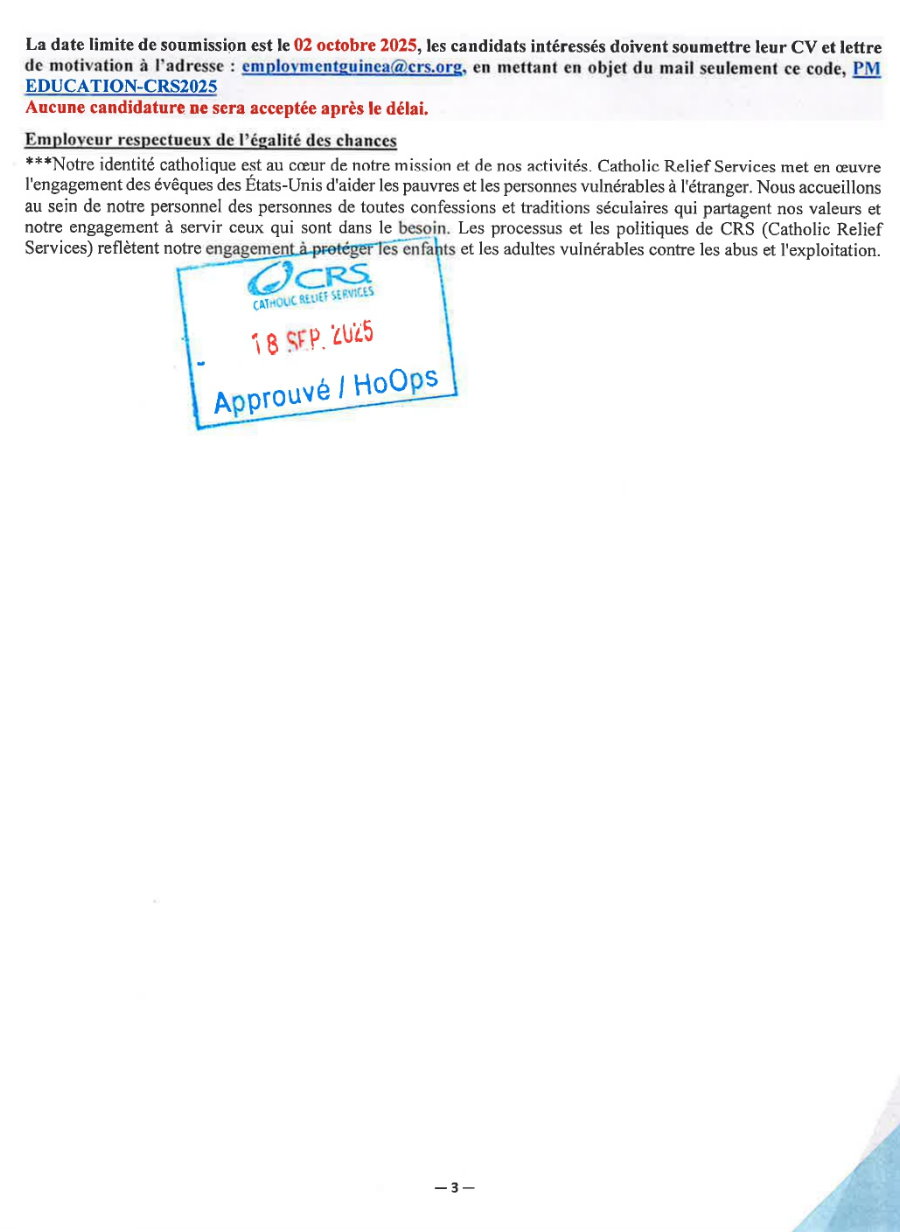 Recrutement d'un gestionnaire de projet éducation | Page 3