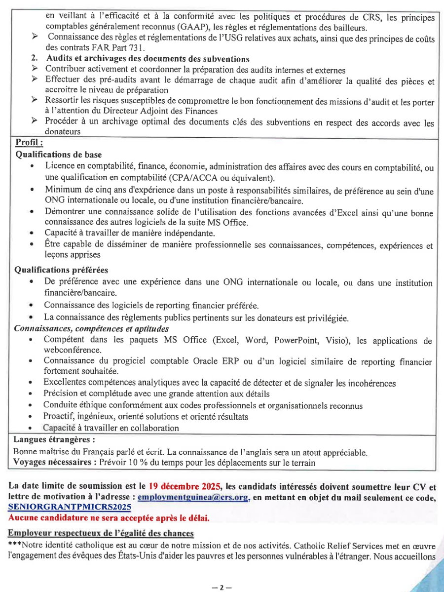 Recrutement D'un Senior Grant Accountant du projet PMI REACH | Page 2