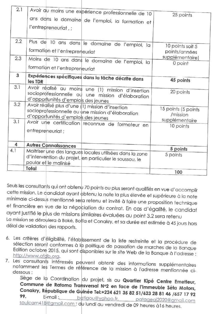 Avis À Manifestation D’intérêt (Services De Consultant Indivuduel) Ami Relatif A La Selection D’un Consultant Individuel Pour L’analyse Des Opportunites D’emplois Dans Les Chaines De Valeurs Porteuses Dans Le Secteur Agricole | Page 3