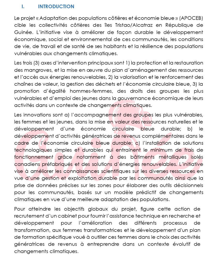 Termes de Référence pour Assistance technique en Recherche et Développement pour l’Amélioration des Différents Processus de Transformation Agro-alimentaire, aux Femmes Transformatrices dans le cadre du Projet APOCEB | Page 2