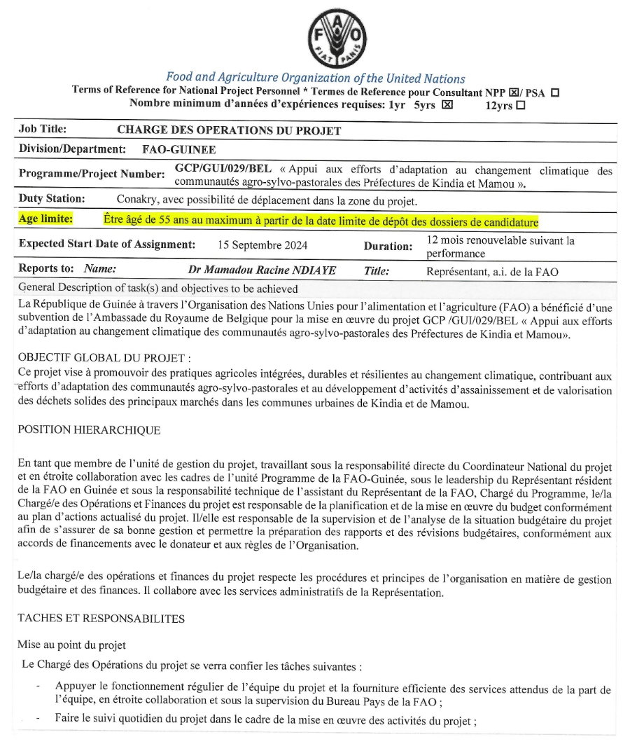 Recrutement D'un Chargé Des Opérations Du Projet | Page 1