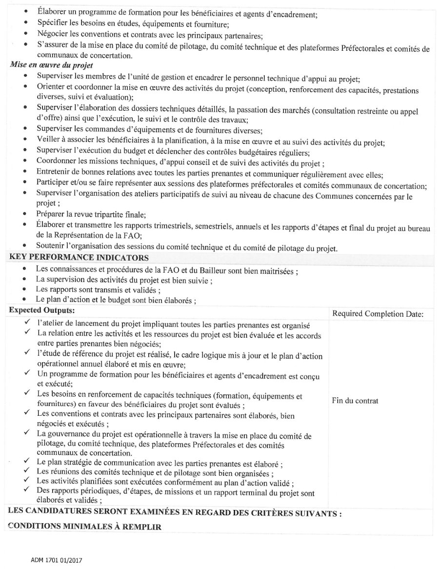 Recrutement D'un(e) Coordinateur(trice) National(e) Du Projet | Page 2