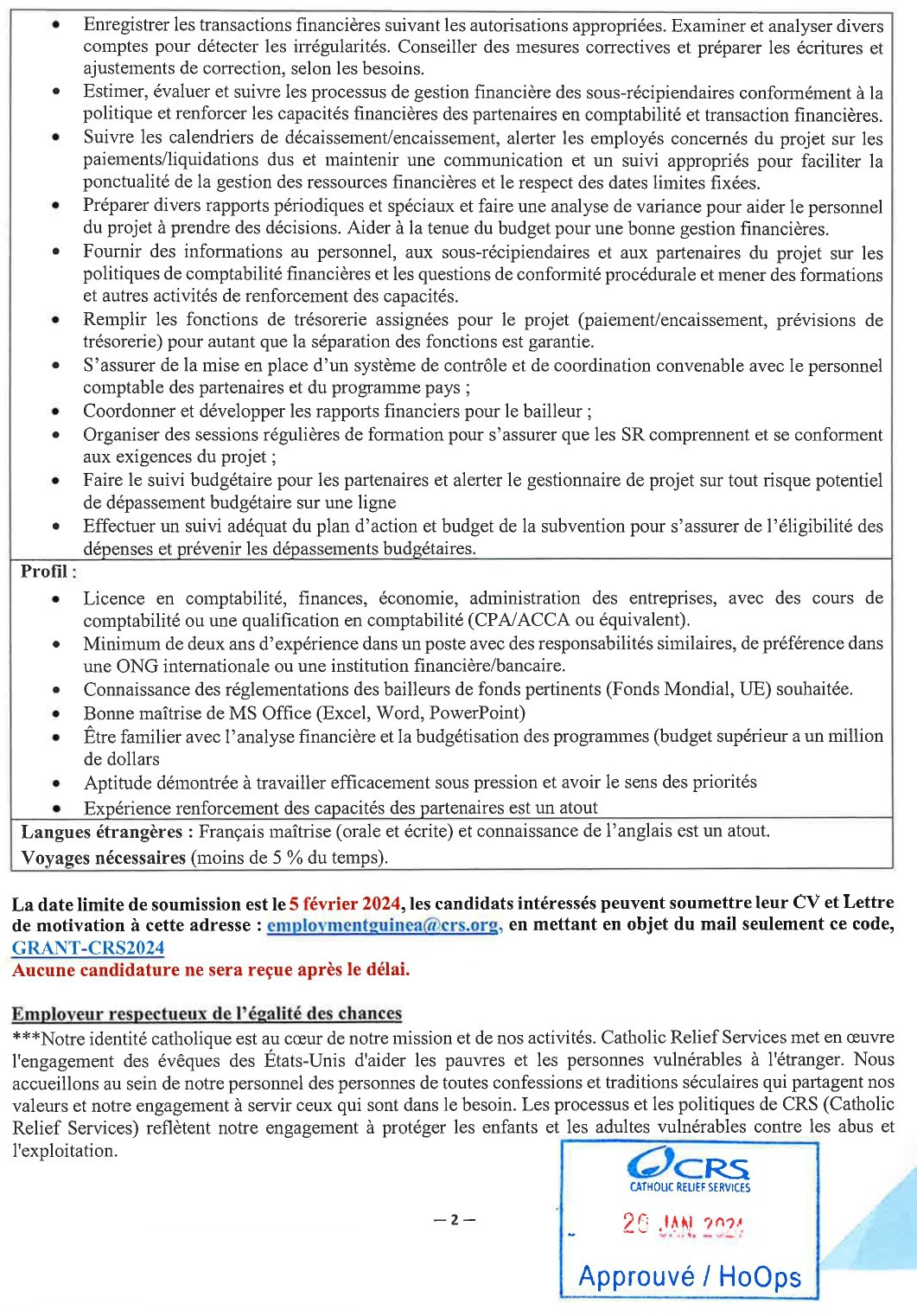  AVIS DE RECRUTEMENT DE DEUX GRANTS ACCOUNTANTS | Page 2