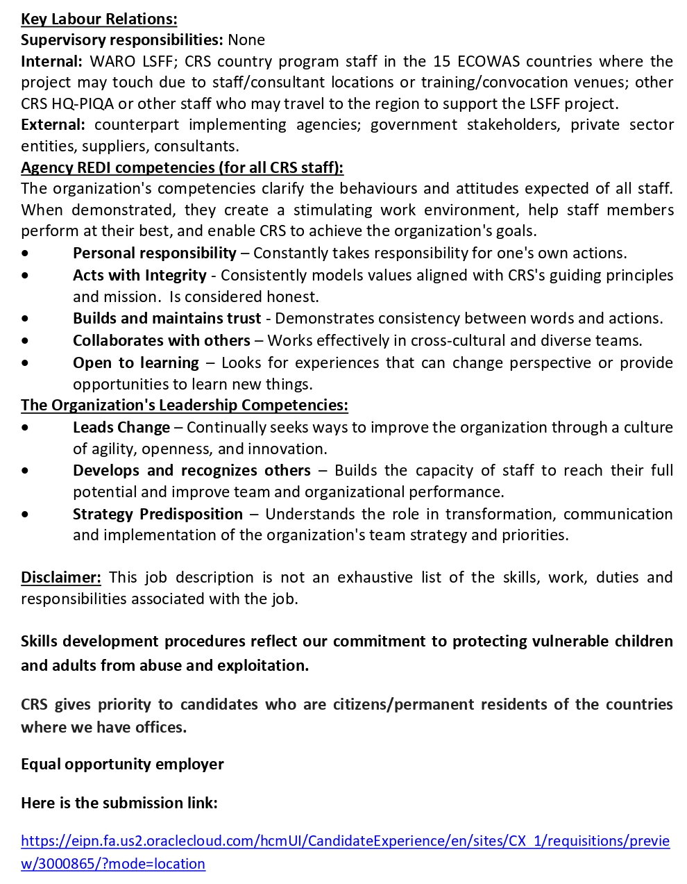 Avis de recrutement d'un Senior Project Officer | Page 3