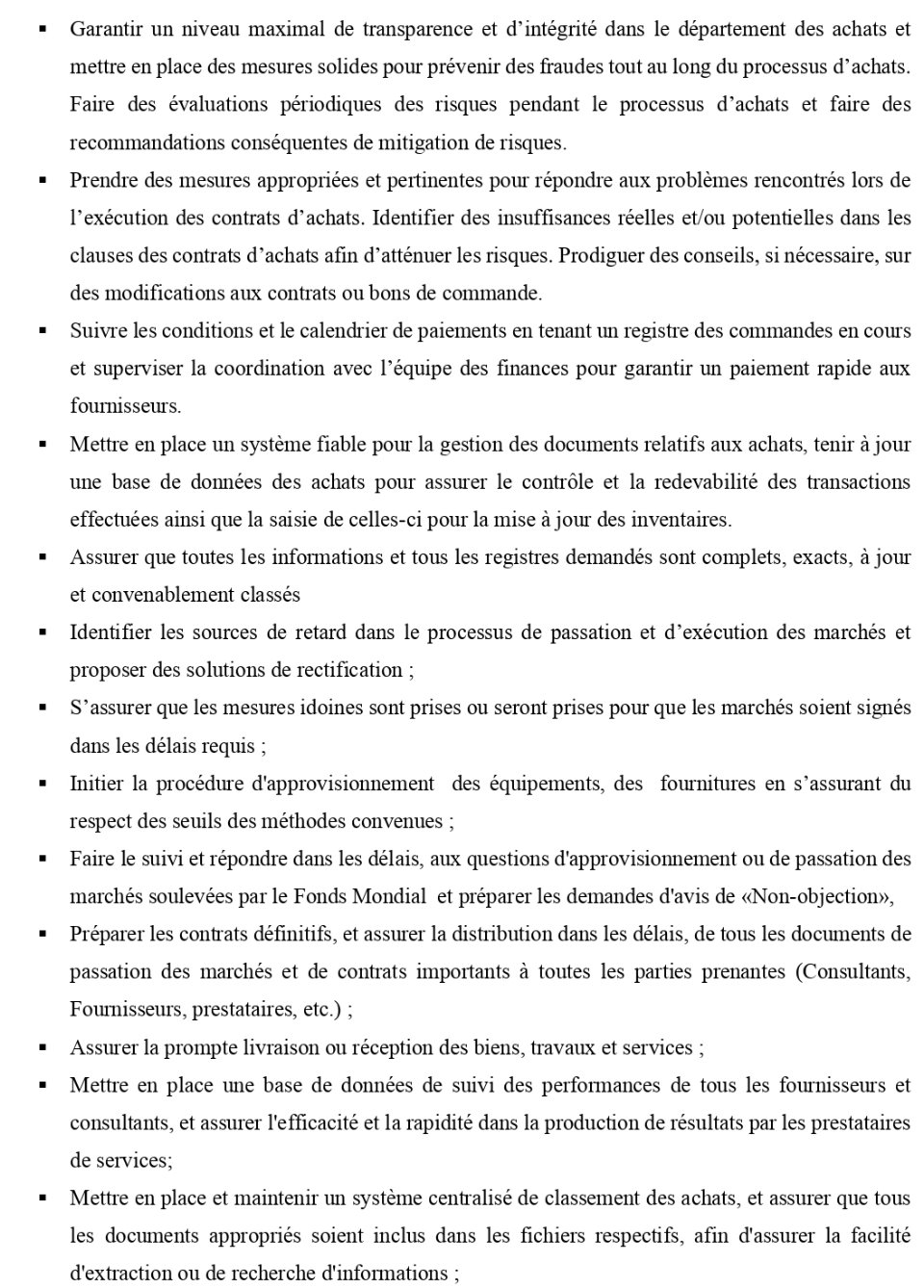 AVIS DE RECRUTEMENT D'UN(E) SPECIALISTE EN PASSATION DES MARCHES DU PNLP | Page 2