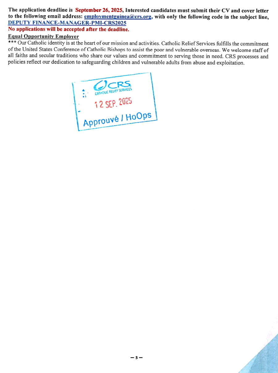 Avis de recrutement d'un deputy finance manager, pmi REACH | Page 3