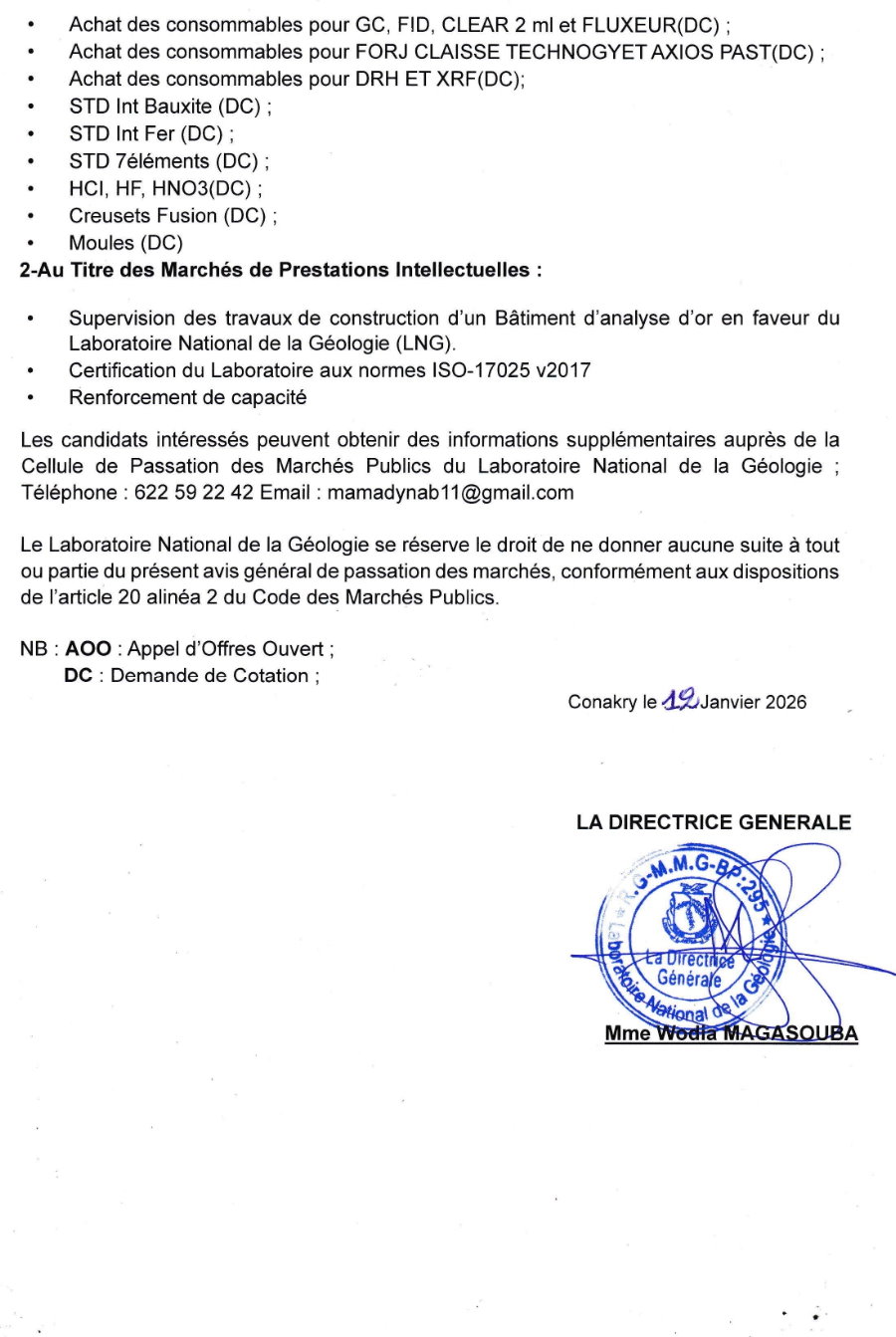 AVIS GENERAL DE PASSATION DES MARCHES | Page 2