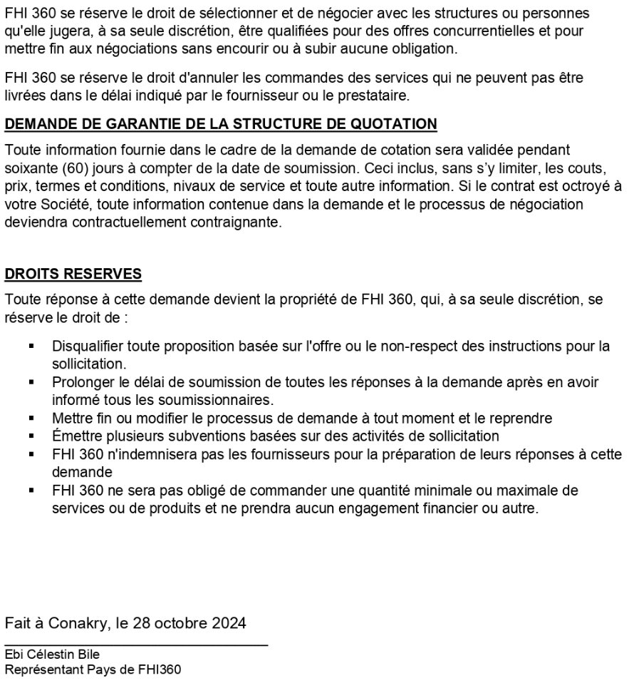 Recrutement D'un Recrutement De Fournisseurs / Prestataires | Page 3