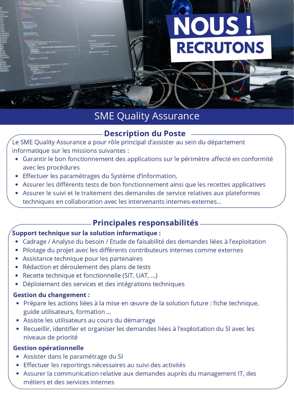 Recrutement D'un SME Quality Assurance | Page 1