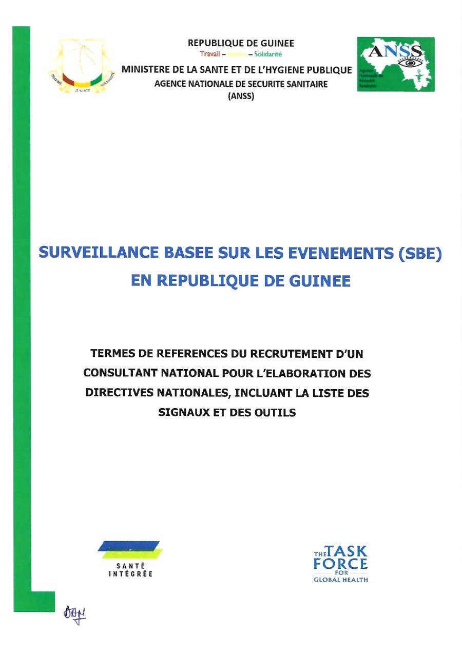 Termes De Références Du Recrutement D'un Consultant National Pour L'élaboration Des Directives Nationales, Incluant La Liste Des Signaux Et Des Outils | Page 1