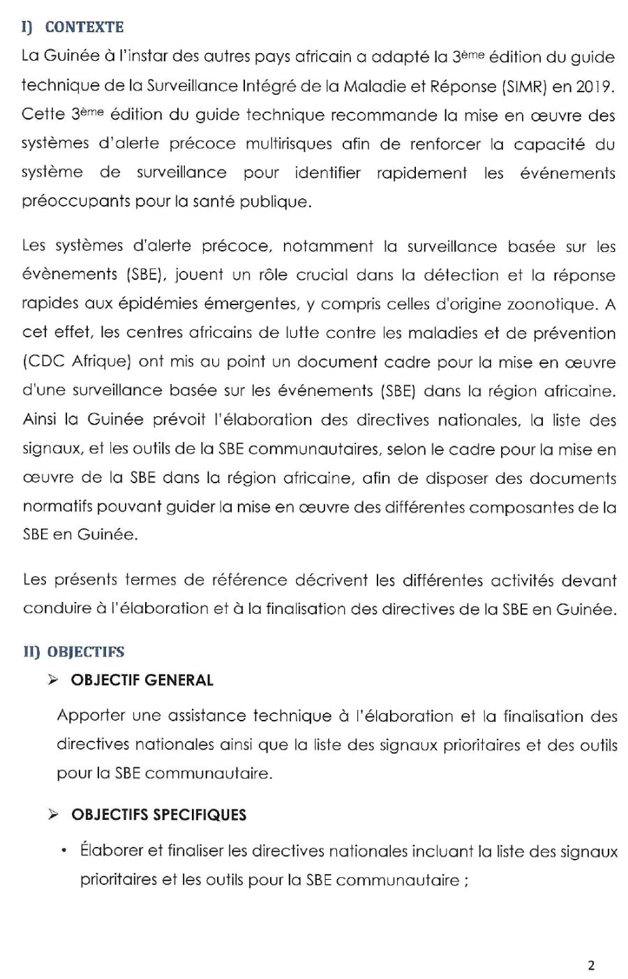 Termes De Références Du Recrutement D'un Consultant National Pour L'élaboration Des Directives Nationales, Incluant La Liste Des Signaux Et Des Outils | Page 3