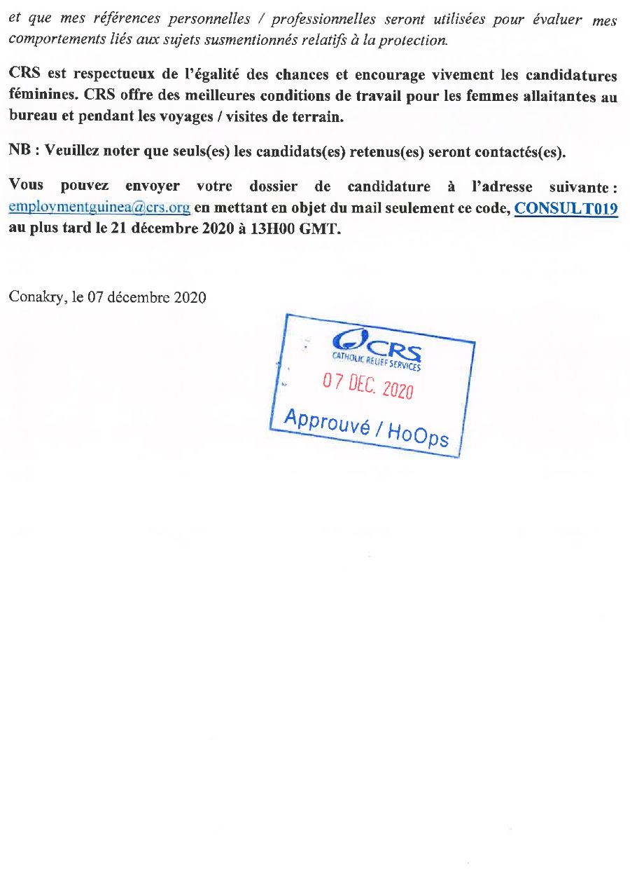 Termes de Références CRS en guinée pour le Recrutement d'Un Cabinet  - Appel d'Offres Page 3