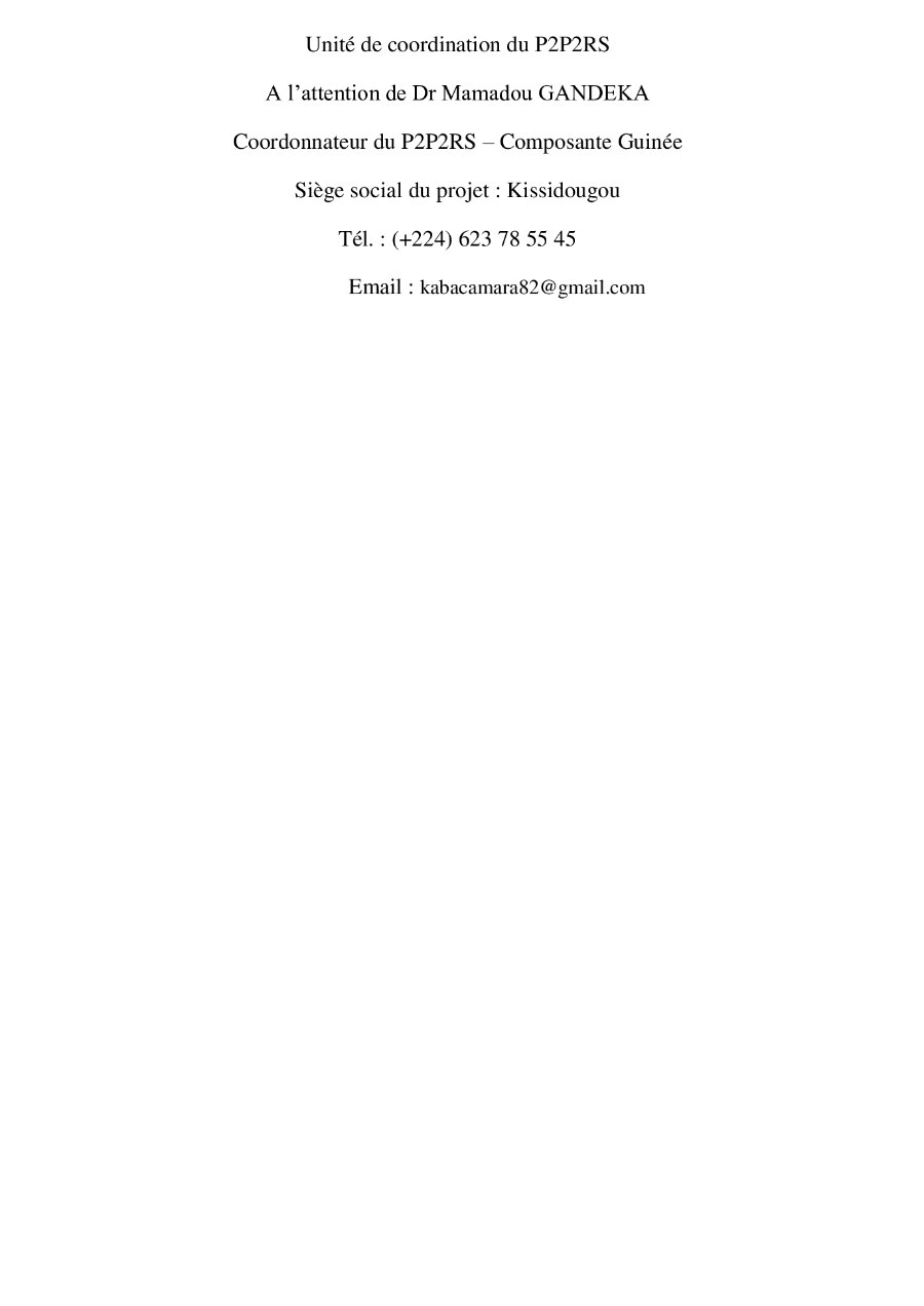 AVIS À MANIFESTATION D’INTÉRÊT pour le Recrutement d’un Responsable des infrastructures et travaux CES/DRS du Projet P2R2S Guinée | Page 4