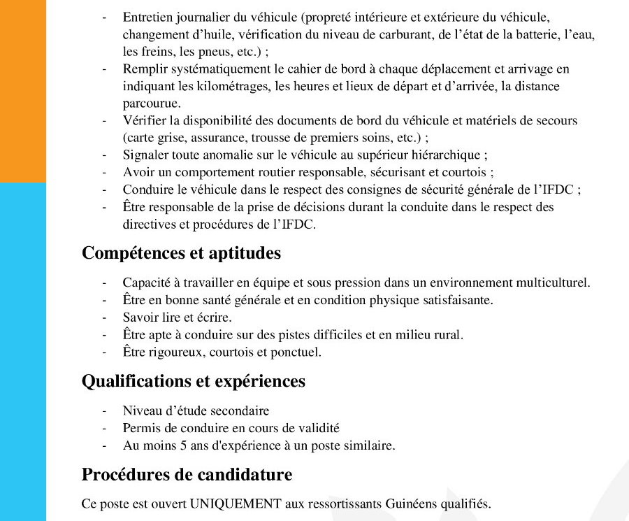 Avis de recrutement d'un chauffeur (driver) | Page 2